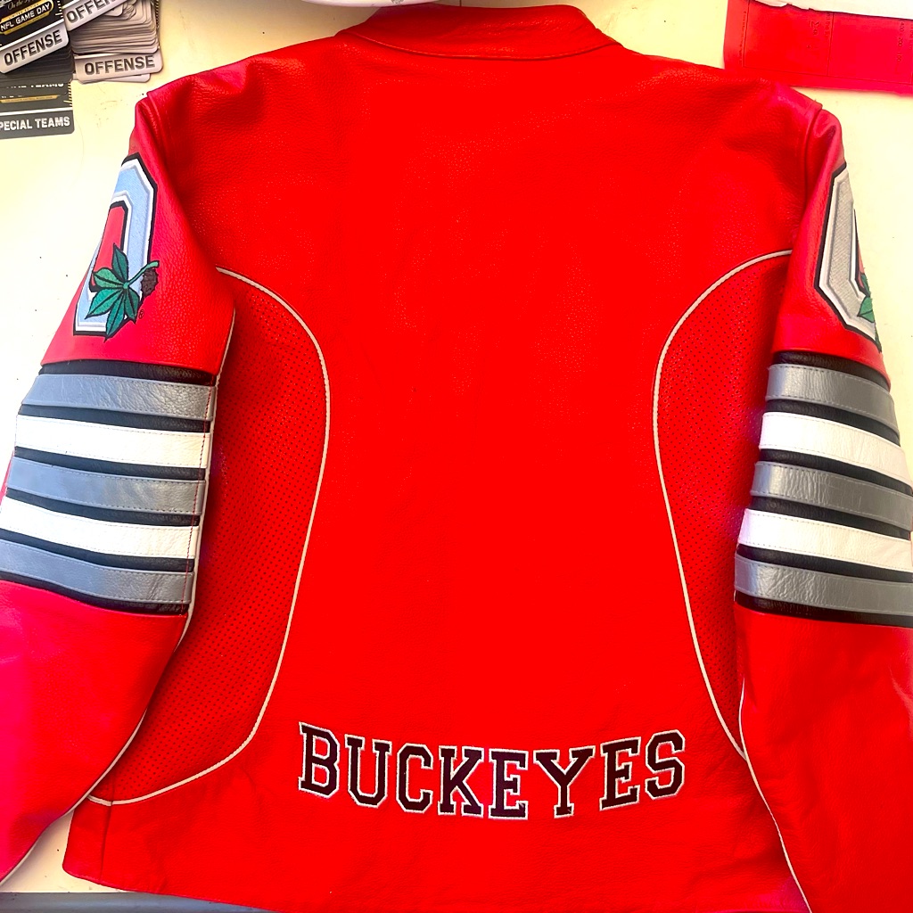 Women’s Vintage Ohio State Buckeyes Leather Jacket In A Size Large